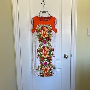 Orange and white flower dress